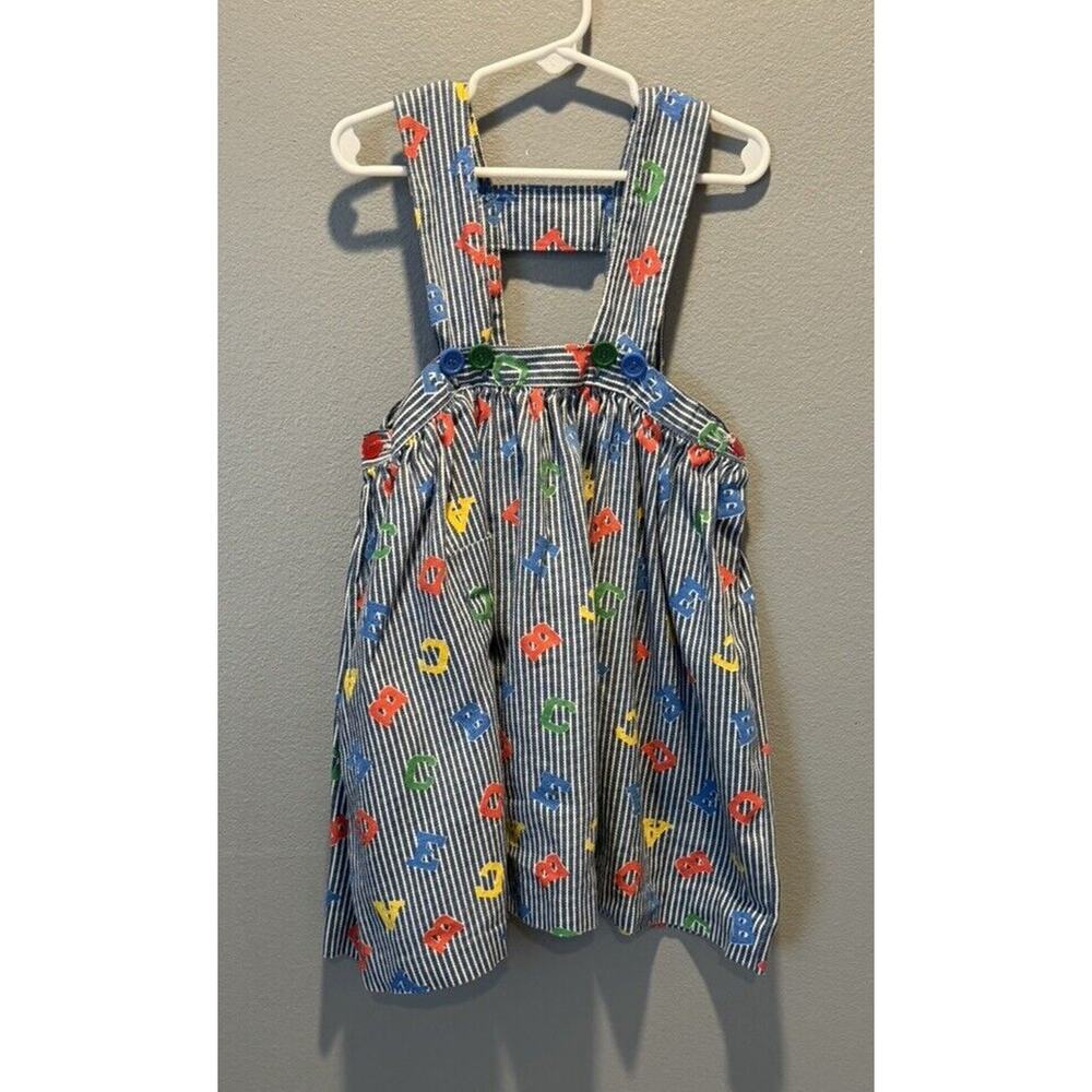 Handmade Vintage Little Girls Jumper Striped With Letters